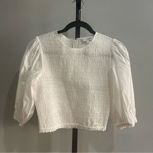 Intermix White Ruched Women's Top Size Large